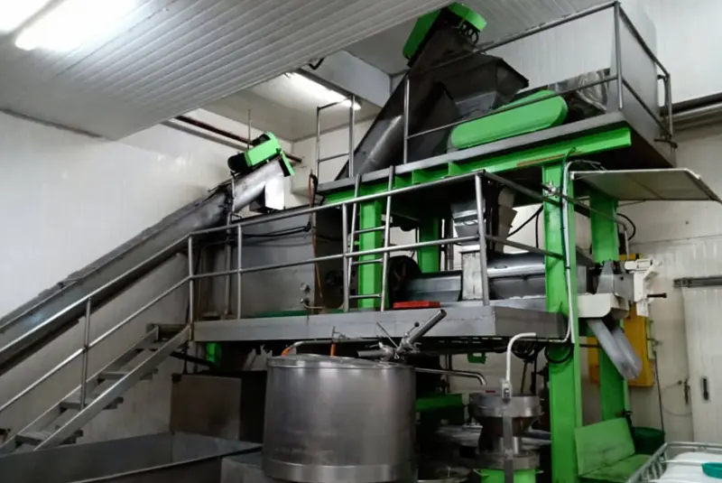 Coconut processing equipment inside the Santanmas facility