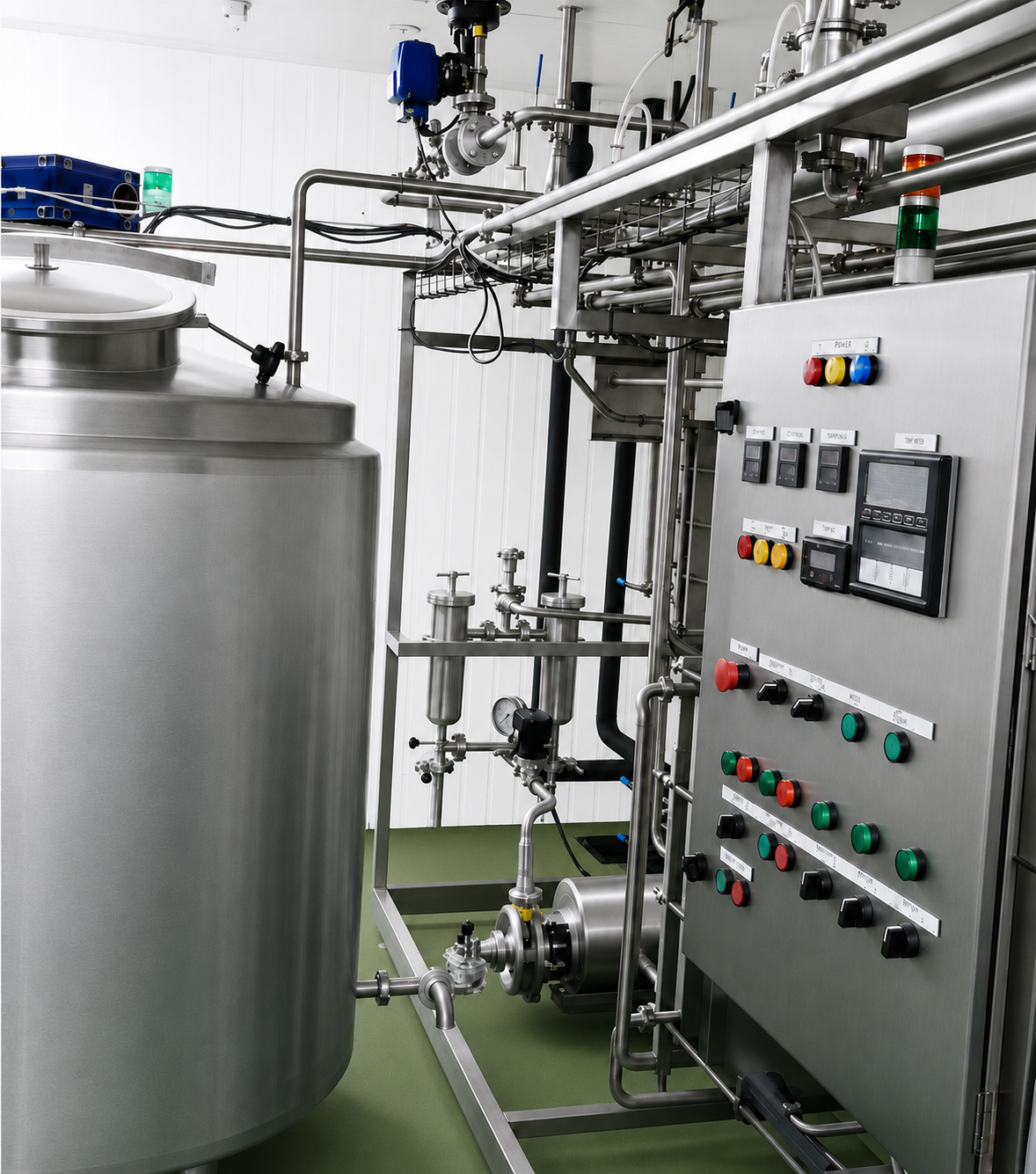 Stainless-steel processing equipment at Santanmas